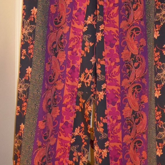 Soft Surroundings Wide Leg Full Length Curio Pants Black Multi USA Size Small - Picture 12 of 16